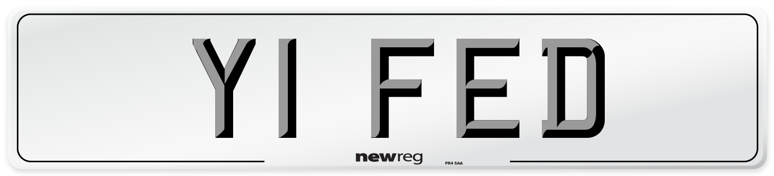Y1 FED Number Plate from New Reg